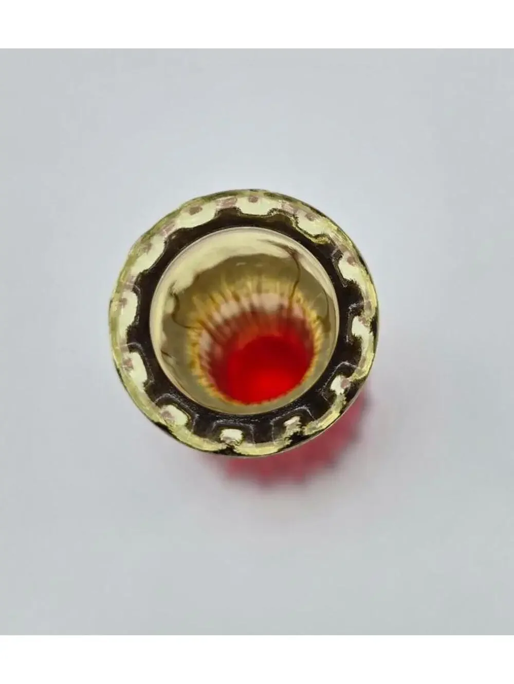 Vintage Jeannette Amberina Glass Red to Amber Ribbed Bud Vase MCM